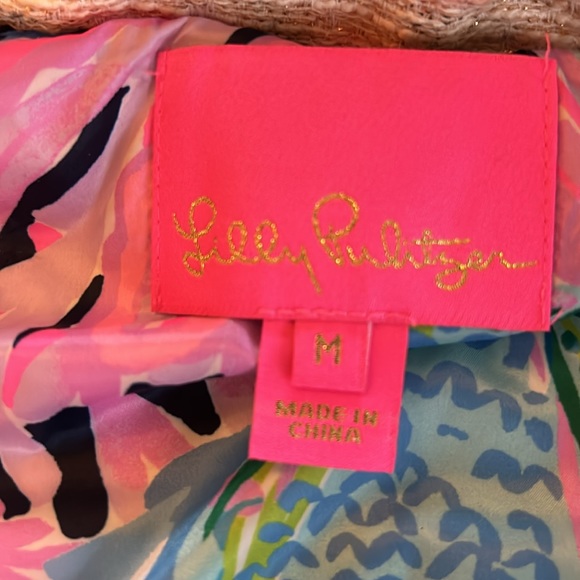 Lilly Pulitzer Noella pearl embellished, textured down filled puffer vest size M - Picture 4 of 7